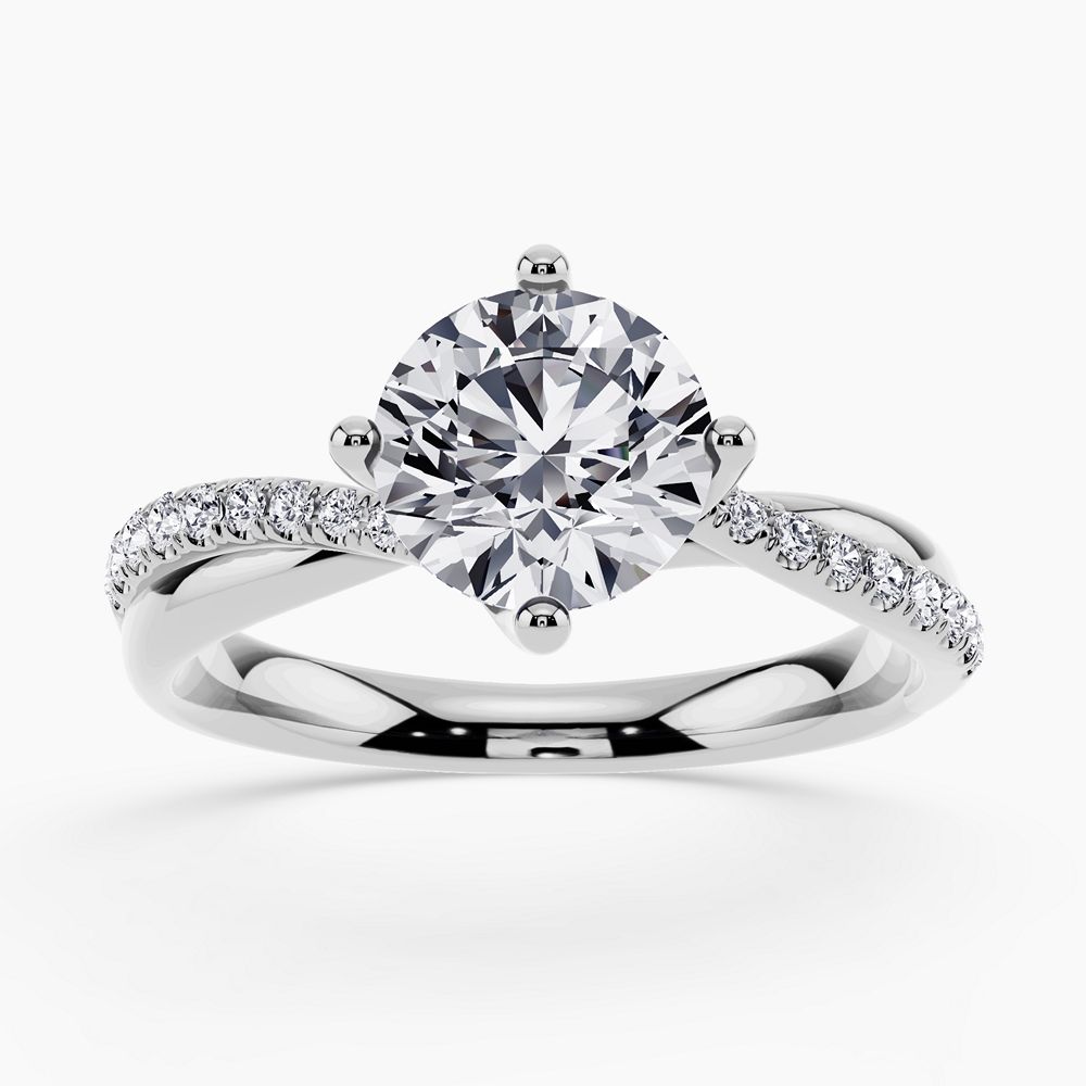 アクセサリー TRIPLE STAR MESH w/PAVE DIAMONDS RING MSR0060D-18KW Pave Engagement Ring in 18K White Gold – Michael