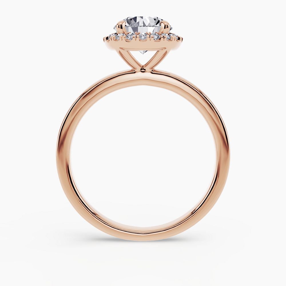 MSR0188-18KR Halo Engagement Ring in 18K Rose Gold – Michael Trio